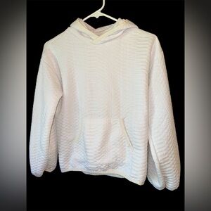 DSG Big Junior Girls Size M (Ivory) Cable Jacquard Hoodie Pullover Milk Froth